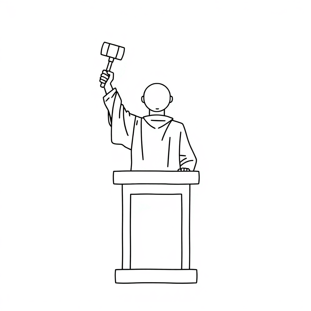 Sketch minh hoạ cho “judge”