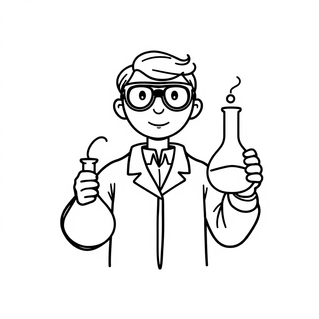 Sketch minh hoạ cho “scientist”